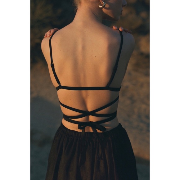 Matteau Black Wrap Triangle Bikini Top Sz. 1 - Picture 10 of 16